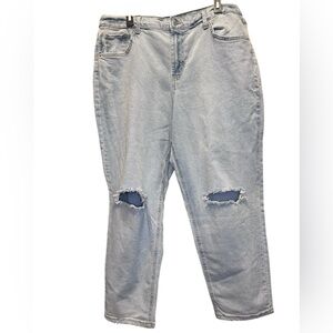 Wild Fable distressed‎ denim high waisted tapered leg size 17 / 27 inseam NWT